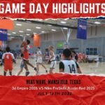 Gameday basketball highlights between 3d Empire vs Nike Proskills Austin Red 2025 competing during Heat Wave tournament in Mansfield, Texas