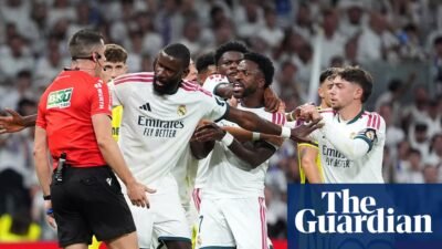 Real Madrid’s Vinícius Júnior sent off for hair-pulling in victory over Villarreal